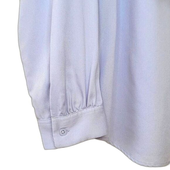 UNIQLO Purple Bow Tie Long Sleeve Button Down Shirt size XS Professional Dressy - Picture 6 of 14